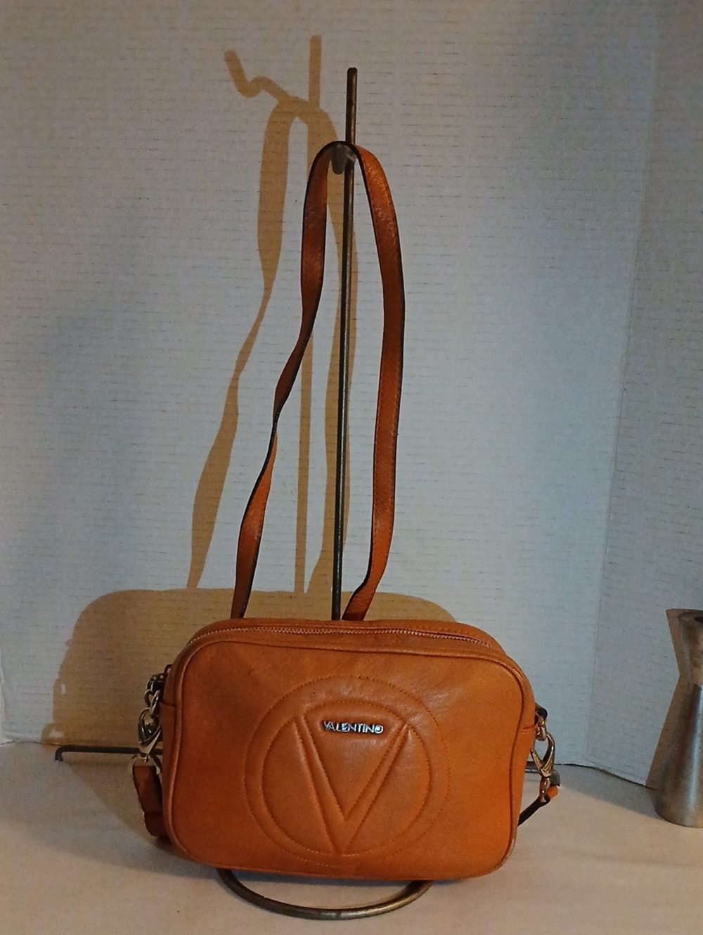 Valentino Cognac Women's Leather Crossbody Bag